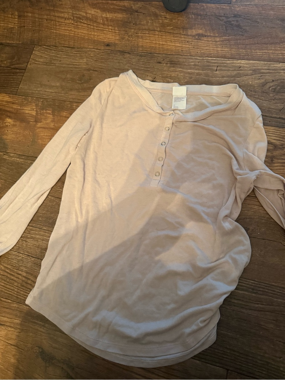 stars above Long Sleeve Henley Top in Blush
